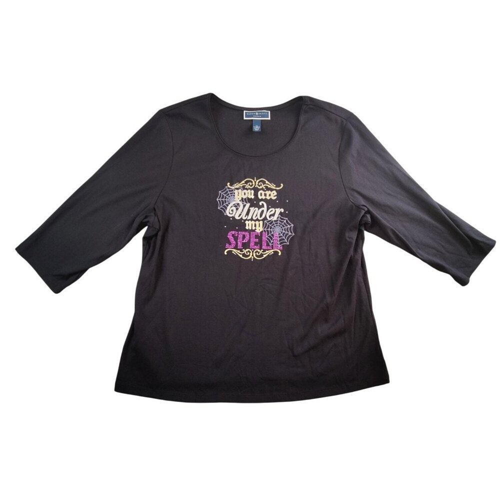 New Karen Scott Women's Halloween Black Top Size 3X